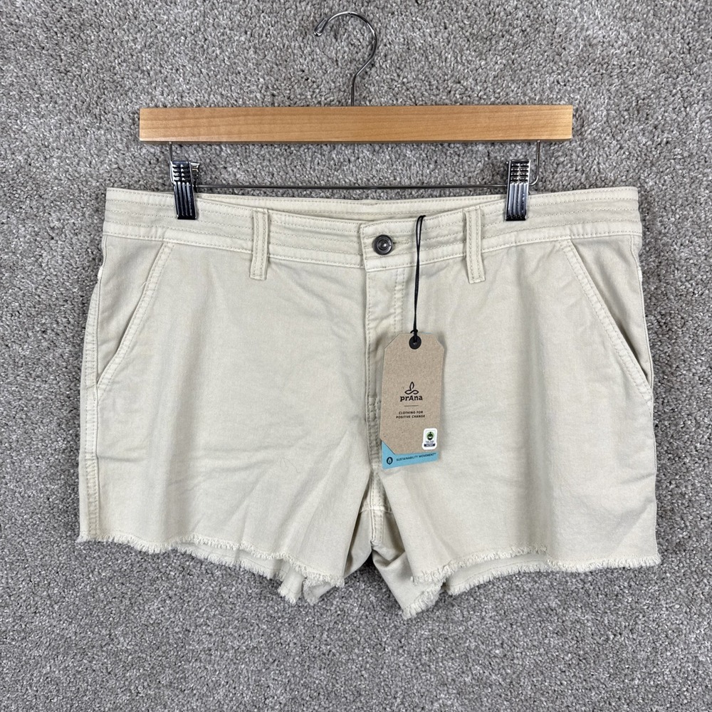 Prana Sancho 4" Shorts Chalk Beige Womens‎ Size 12 NEW